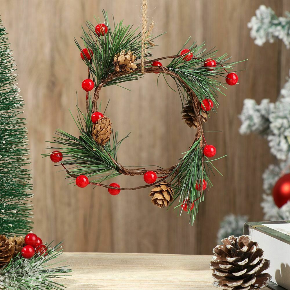 Pine Cone Berry Wreath Christmas Wreath Artificial Garlands Hanging Ornaments