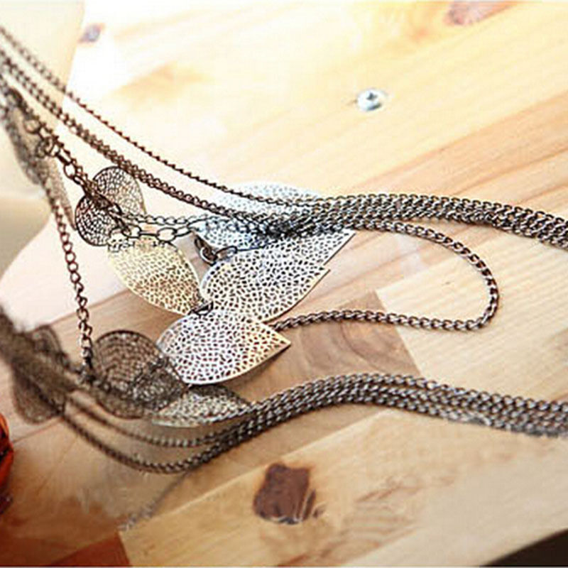 Bohemian Leaves Multi-layer Long Necklace Pendant Chain Fashion Jewel^.l8