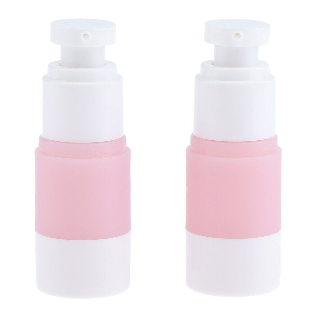 8Pcs Portable Empty Cosmetic Makeup Sterile Airless Pump Spray Bottles Pink +