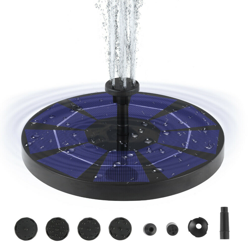 Solar Fountain Pump Solar Water Pump with 6 Nozzle for Birdbath Garden and Patio