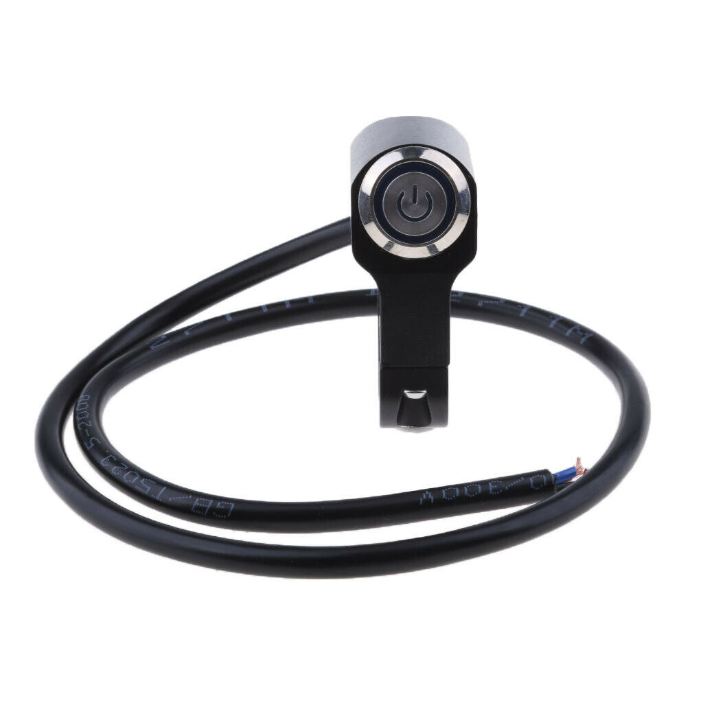 Blue Handlebar Headlight ON/OFF Aluminum Alloy Push Button Switch Universal for