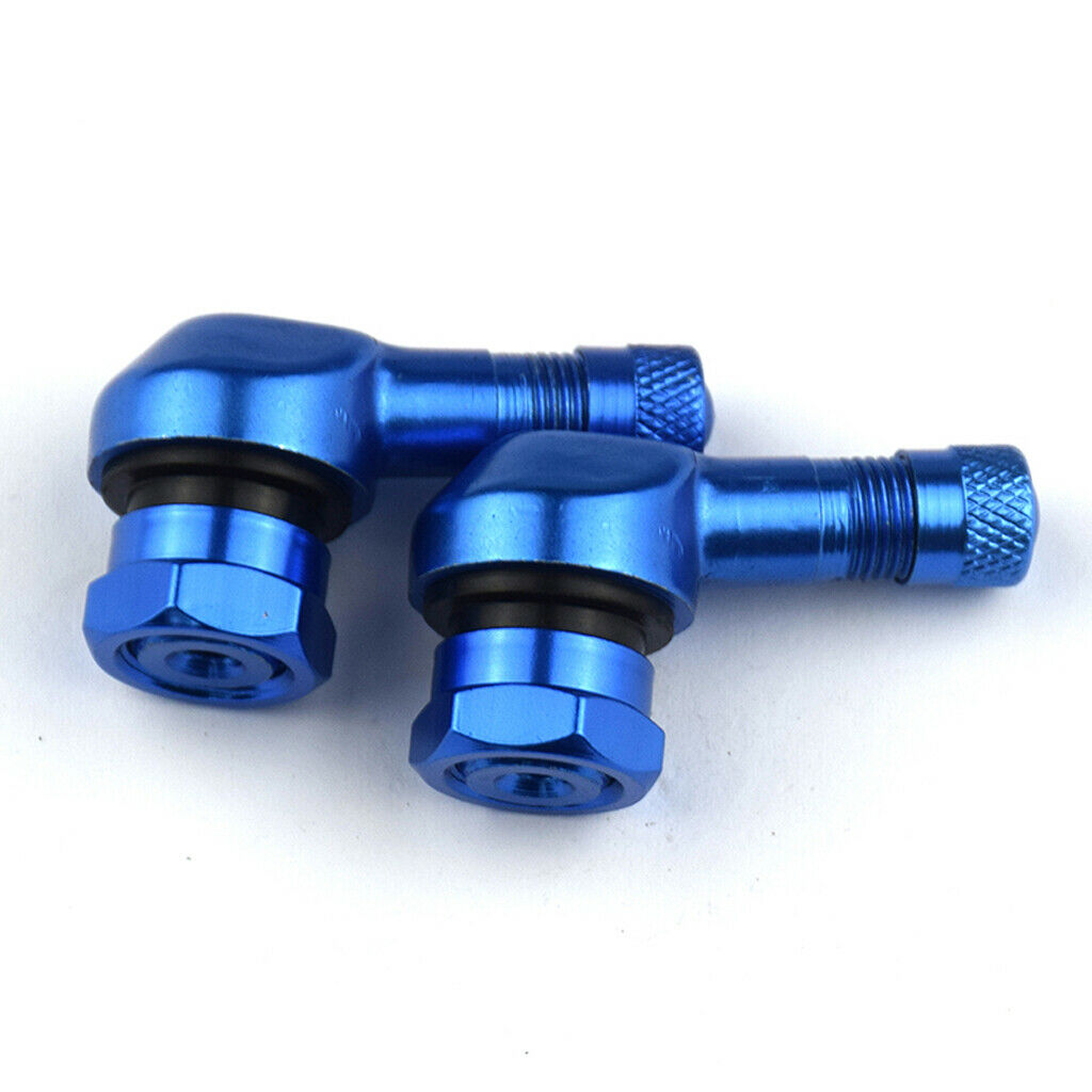 Red & Blue 90 degree CNC Aluminum Universal Motorcycle Wheel Valve Stems