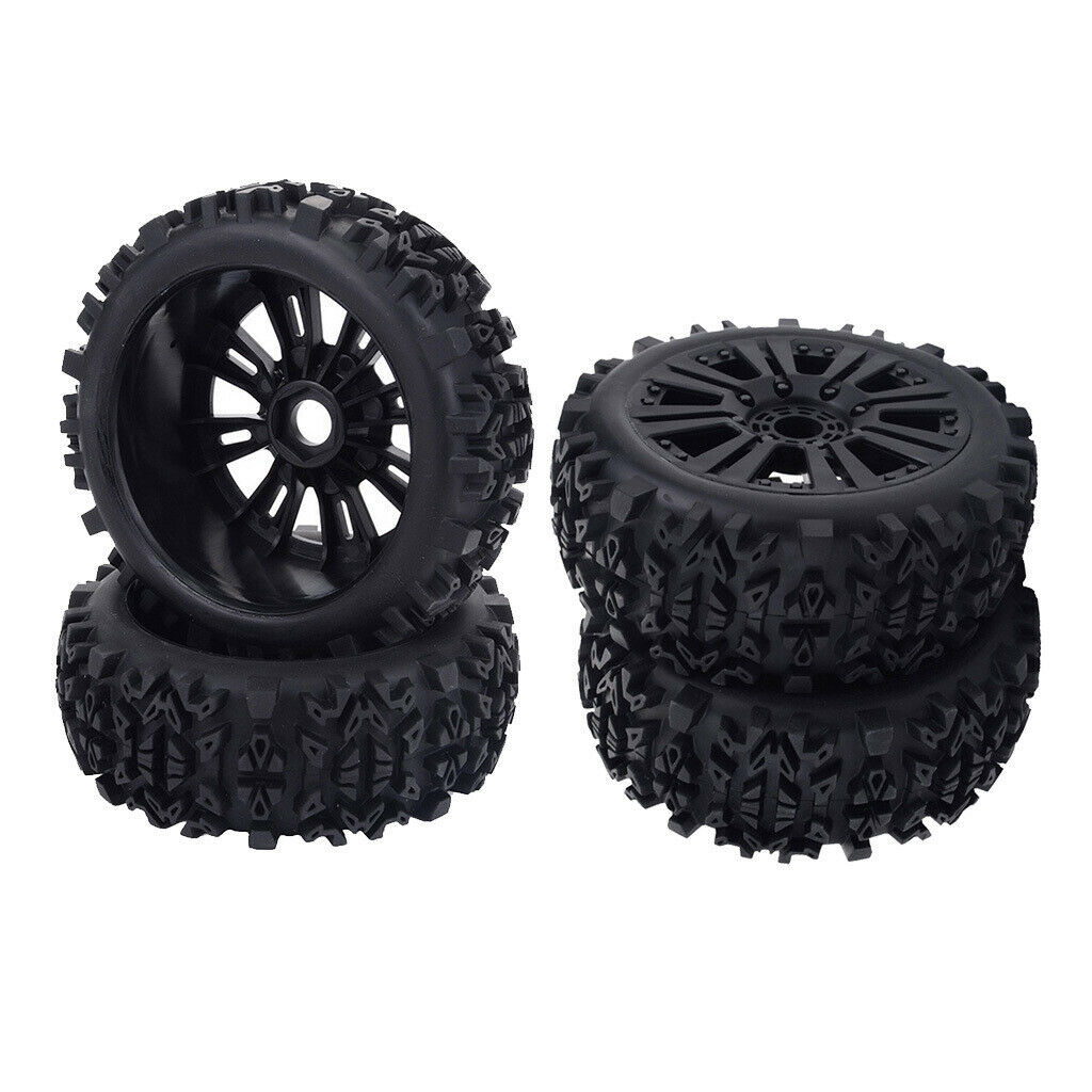 4pcs RC Car Wheel Rim Tyres 1/8 RC Truggy Truck Accessory Field Competition Use