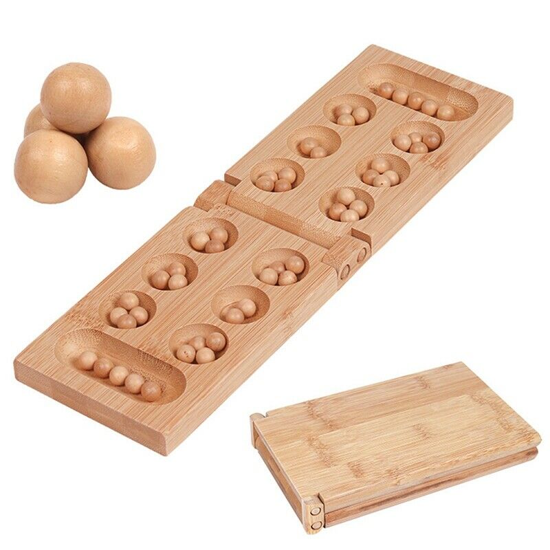 Folding Mancala Board Game Travel Game African Gem Chess Classic Strategy ToysT8