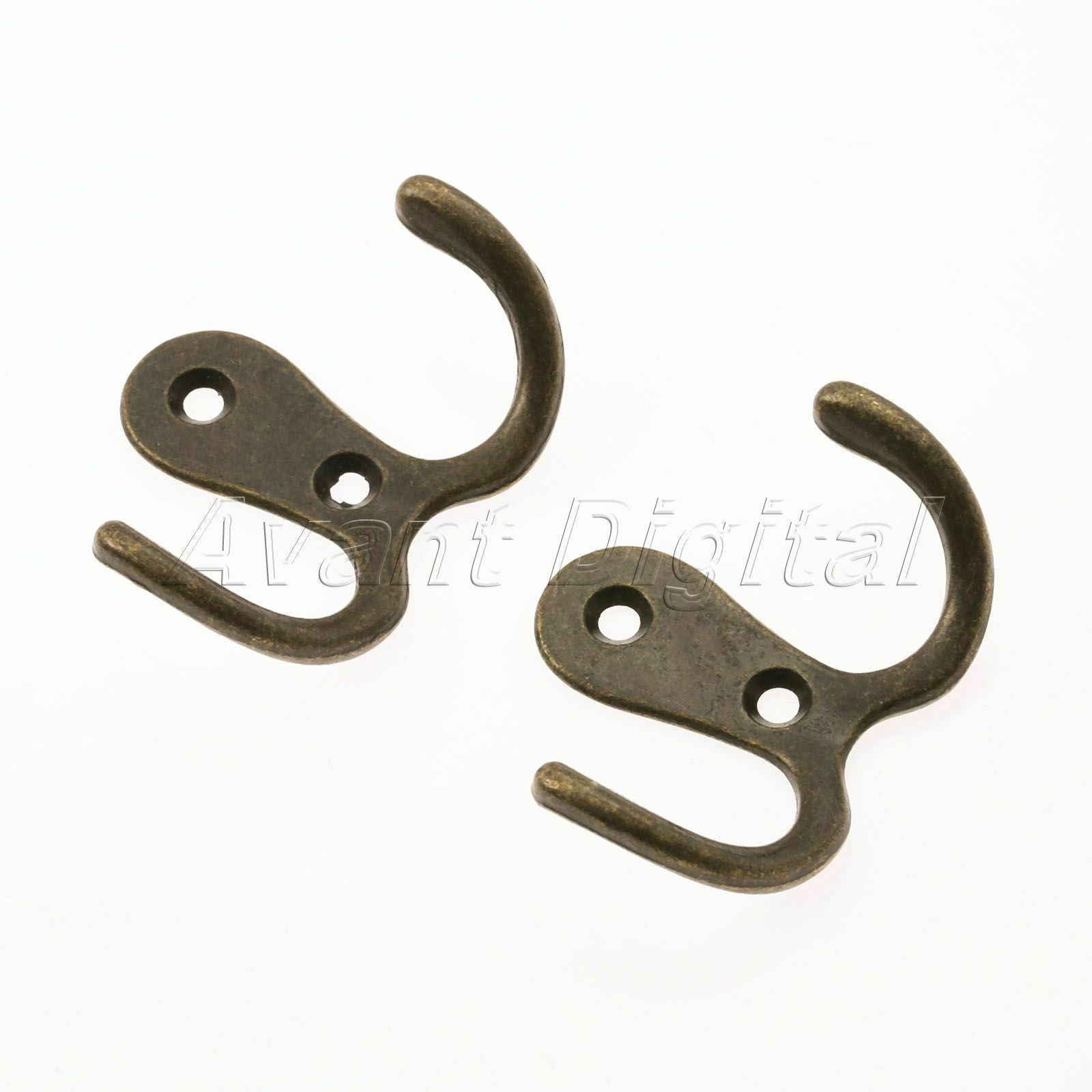 2pcs Cloth Coat Hat Towel Twin Hooks Kitchen Bathroom Door Wall Hanger Holder