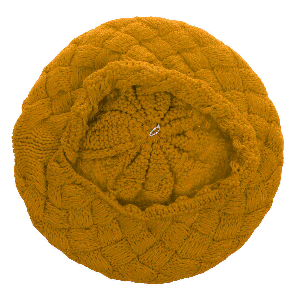 Lovely Baby Kids Knitting Beret Beanie Hat Yellow