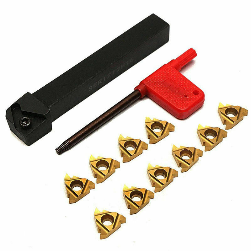 SER1212H16 CNC Tool Holder Boring Bar +16ER AG60 BP010 Threading Insert + Wrench