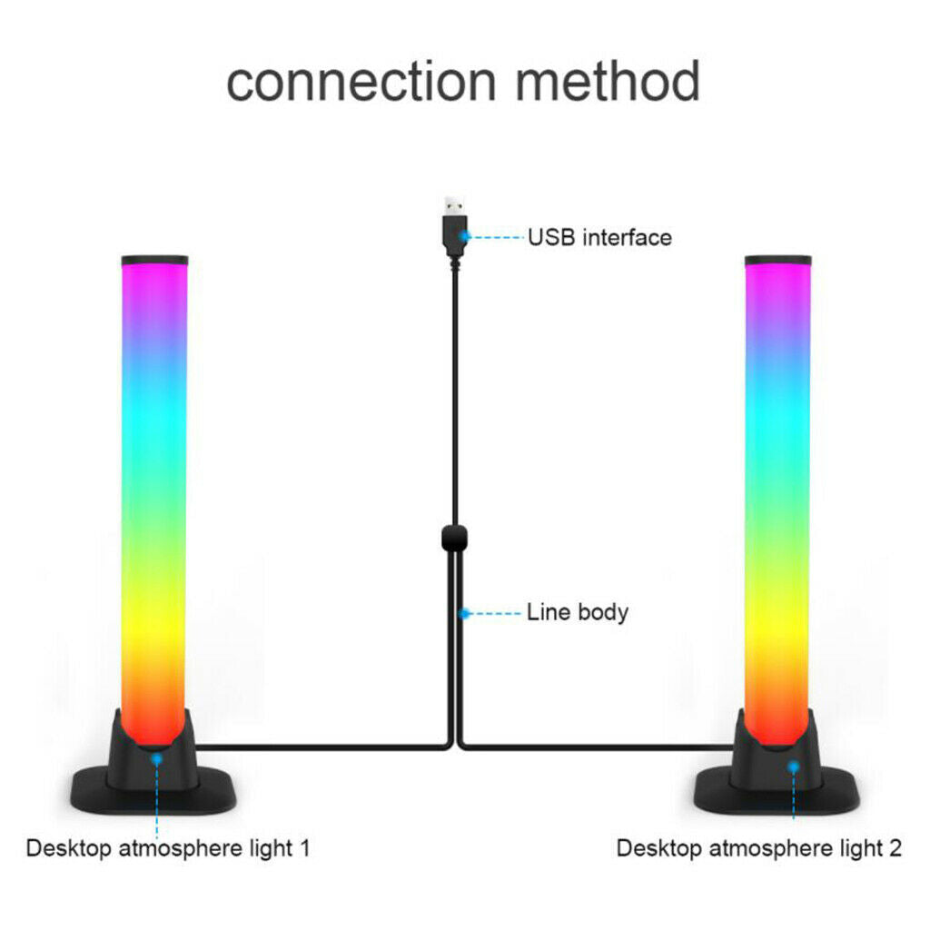 Smart LED Light Bars RGB 7 Color Scene Modes Music Sync for PC Gaming