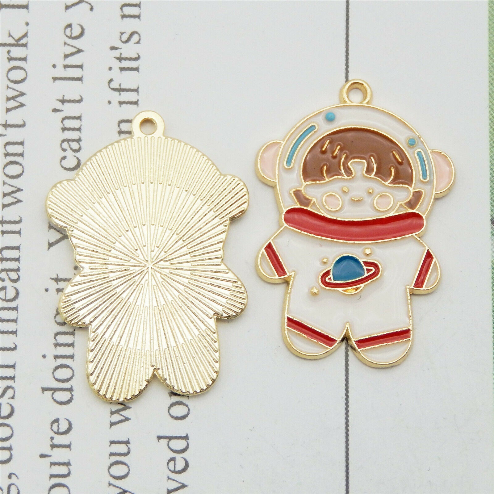 8PCS Multi-Color Alloy Astronaut Space Girl Charms Pendant Jewelry DIY Findings