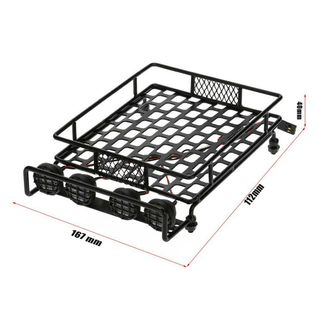 Metal Roof Rack With 4-LED White Round Lamp Accessories For