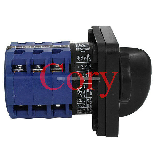 1PC Rotary Select Cam Changeover Switch 4 Positions (0-1-2-3) 12 Terminals 20A