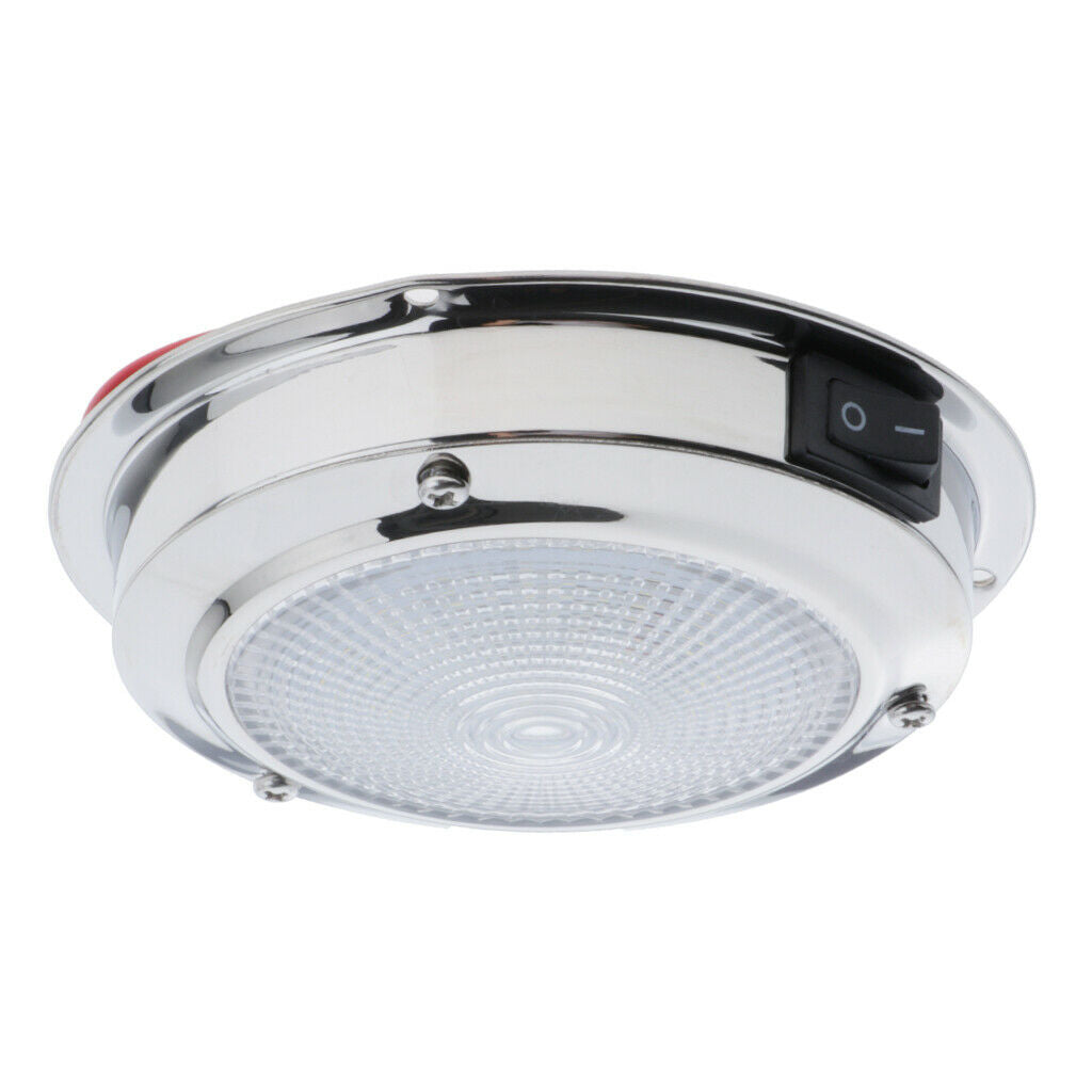 12V 2W LED Dome Light Marine RV Cabin Interior White Ceiling Lamp 4.3"