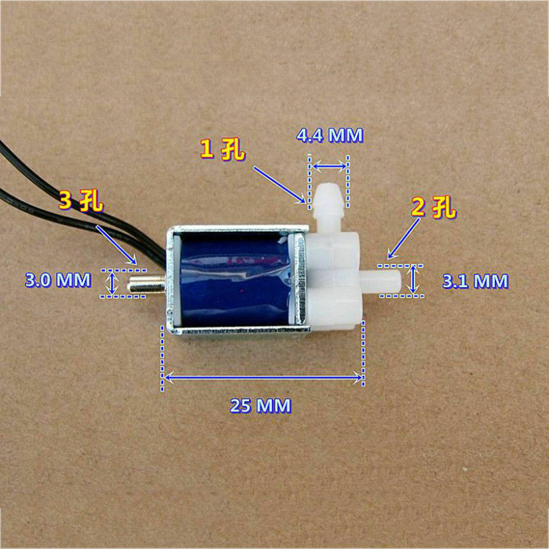 Mini Micro 2-Position 3-Way Electric Solenoid Valve For Gas Air Pump DC 5V 6V L