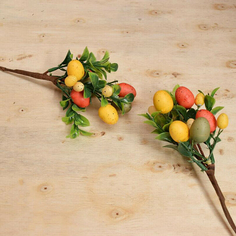 Easter Eggs Tree Decor Simulation Leaf Branch Easter Home Desktop Ornamen.l8