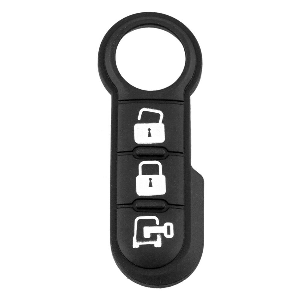 3-Button Key Fob Repair Rubber Pad Black for Fiat 500 Panda Abarth Punto @