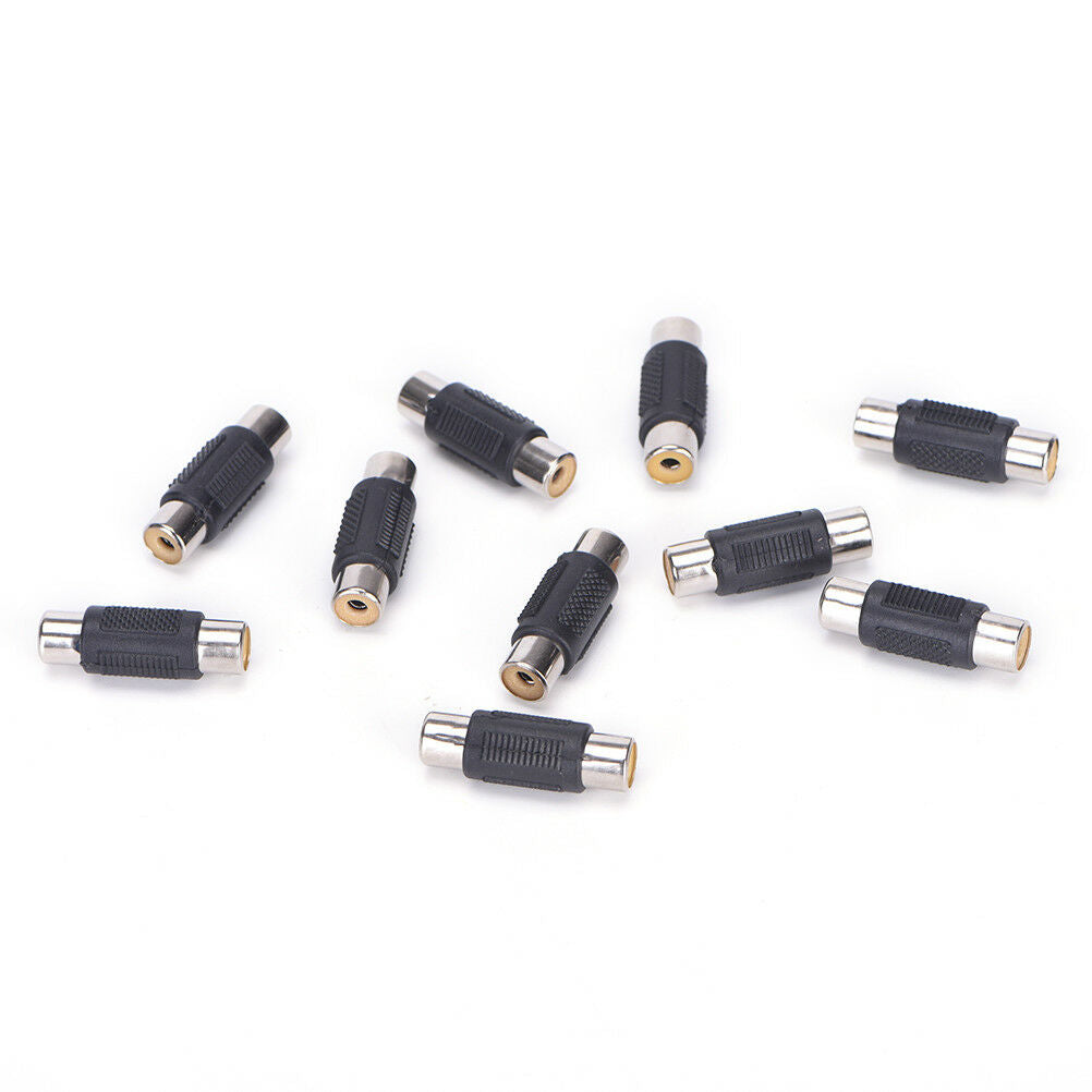 10x RCA Female to Female Coupler Plug Audio Video AV Cable Adaptor RCA Joi.l8