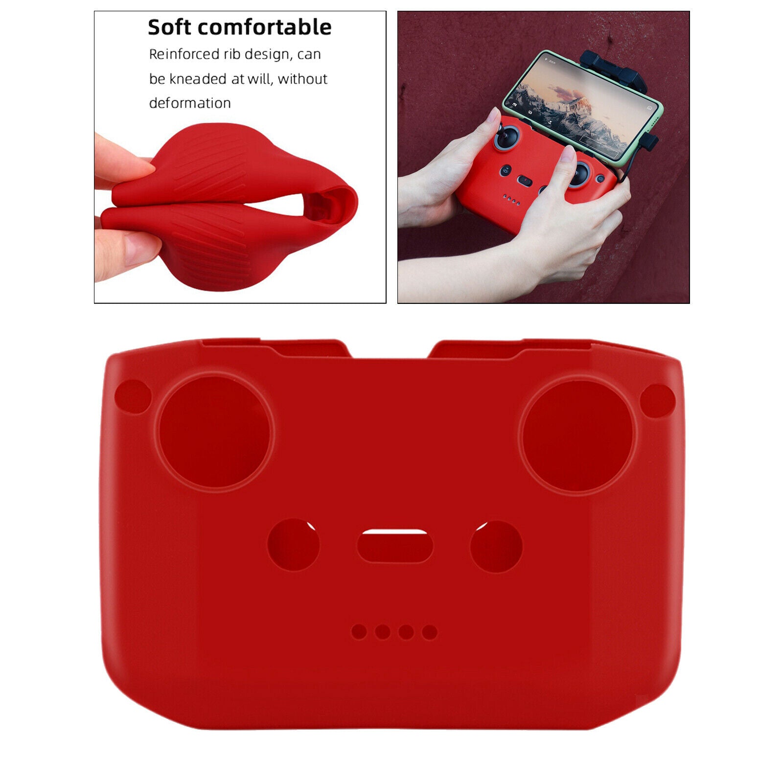 Silicone Cover Skin For DJI Mavic Air 2 Mini 2 Remote Control Drone Red