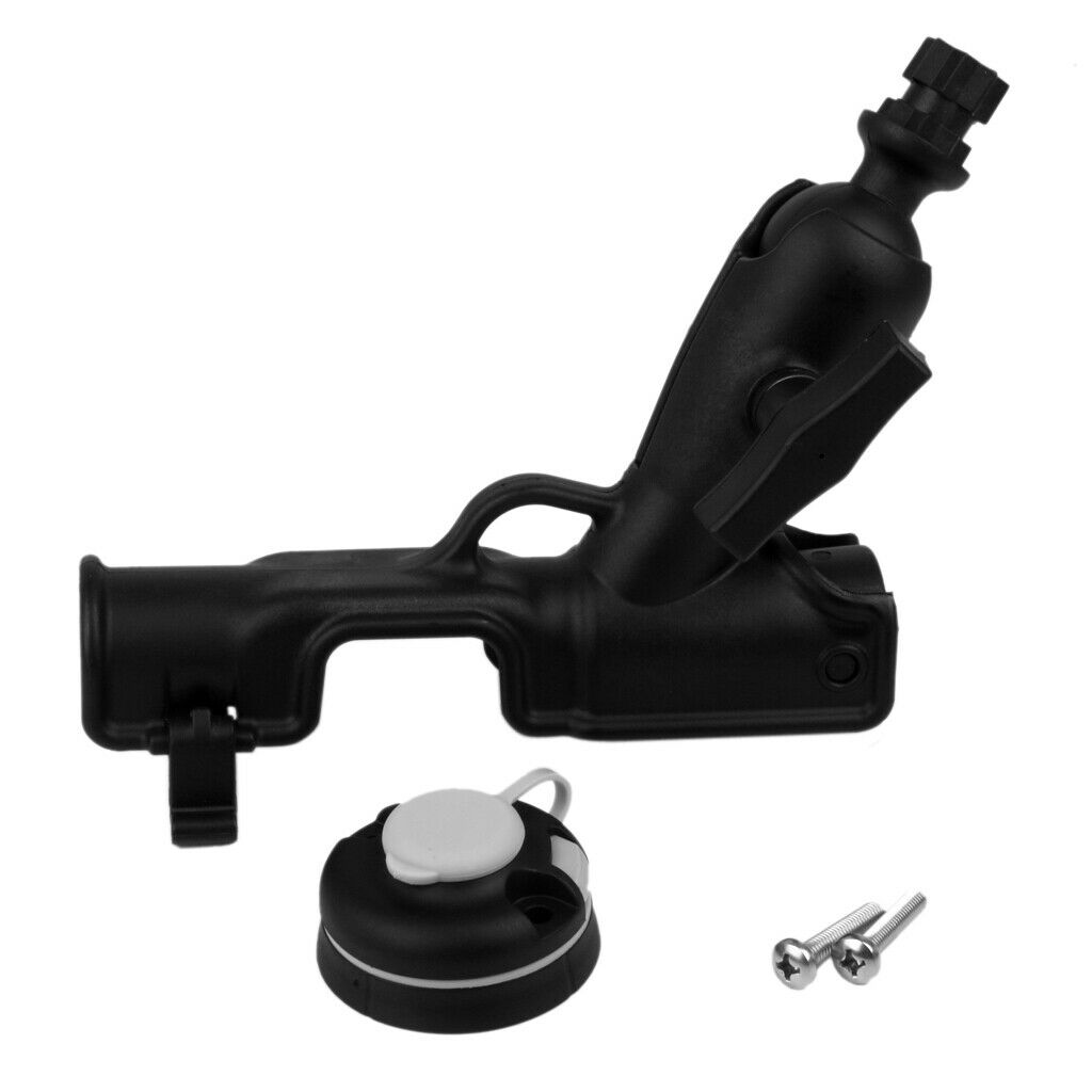 2Pieces Rod Holder Bracket Rotatable Fishing Pole Rack Tube Boat Black