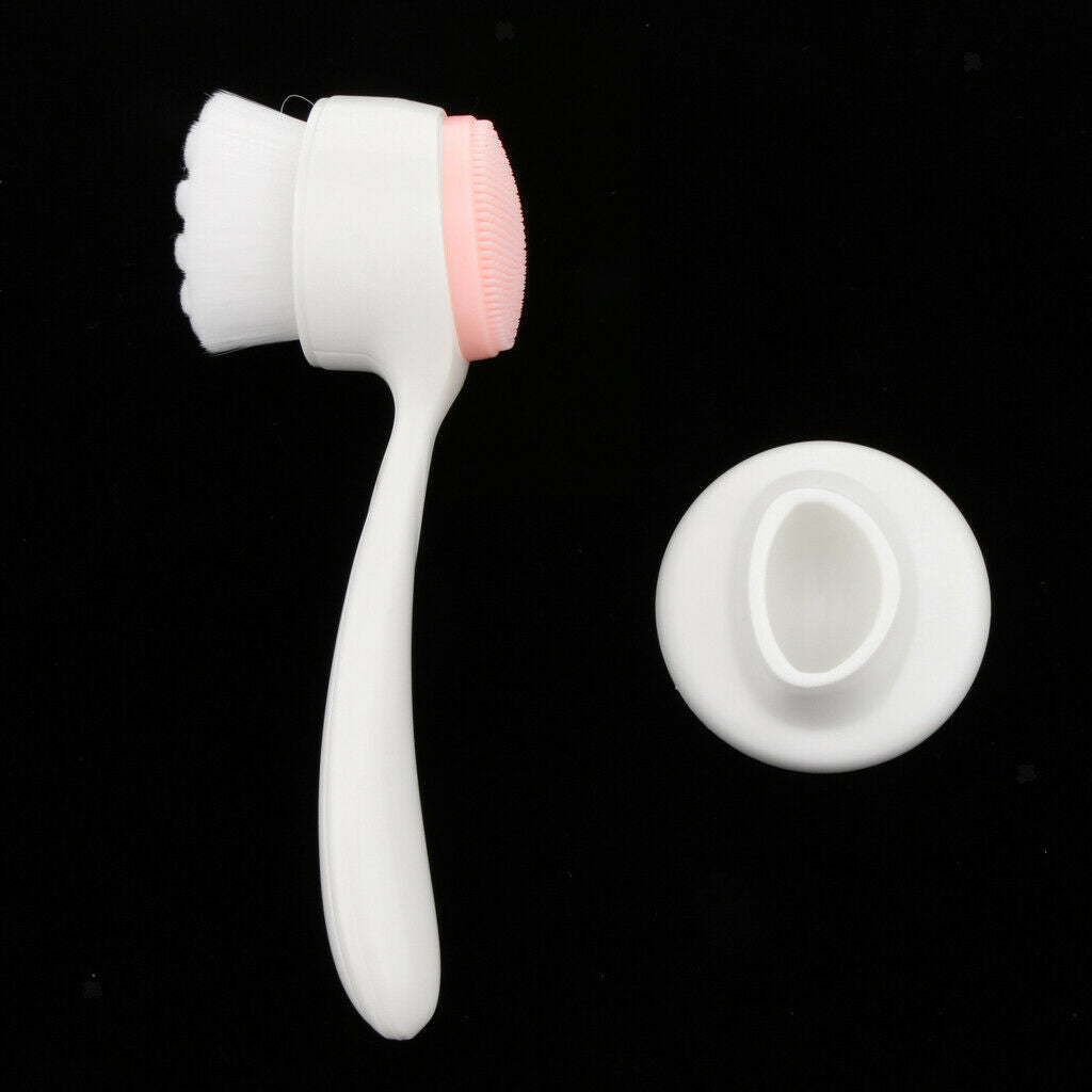 2 in 1 Facial Brush Face Pore Skin Exfoliator Cleansing Massager Scrubber