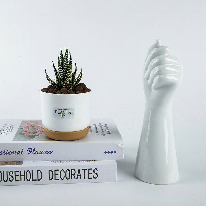 ceramics vase Nordic style Golden Hand Vase Flowers Modern Home Office Decor Qx