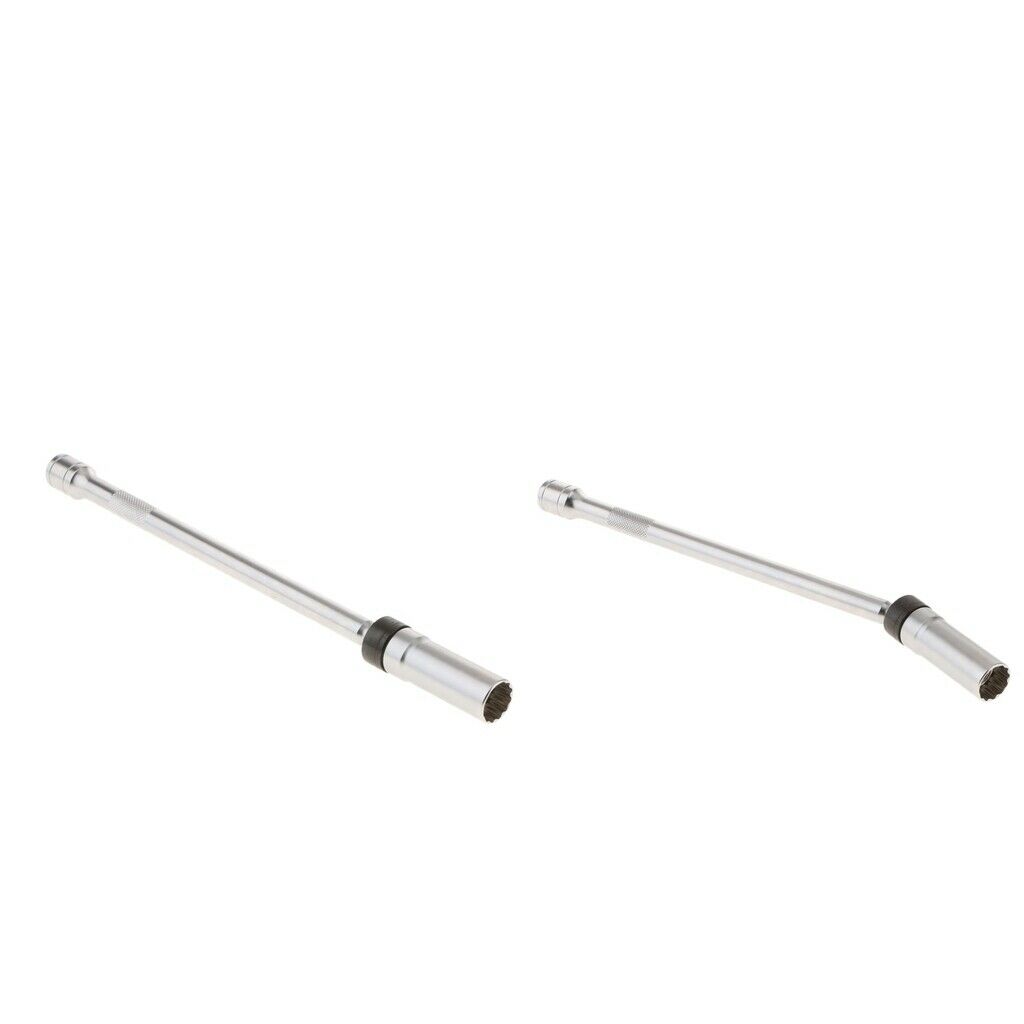 2x Drive Ignition Long Spark Plug Socket with Magnetic Retainer  16mm