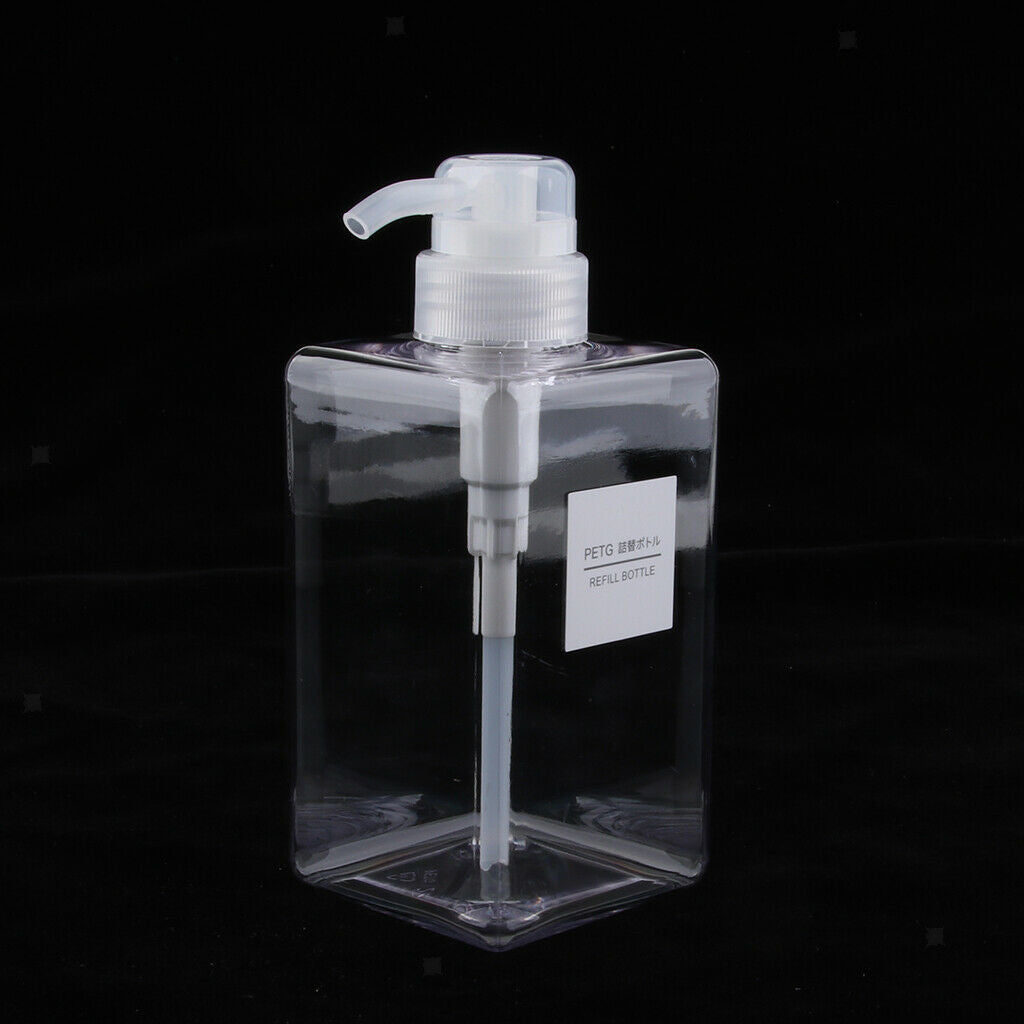 2x Plastic Foaming Soap Dispenser Countertop Pump Bottle 450ml Clear/Green