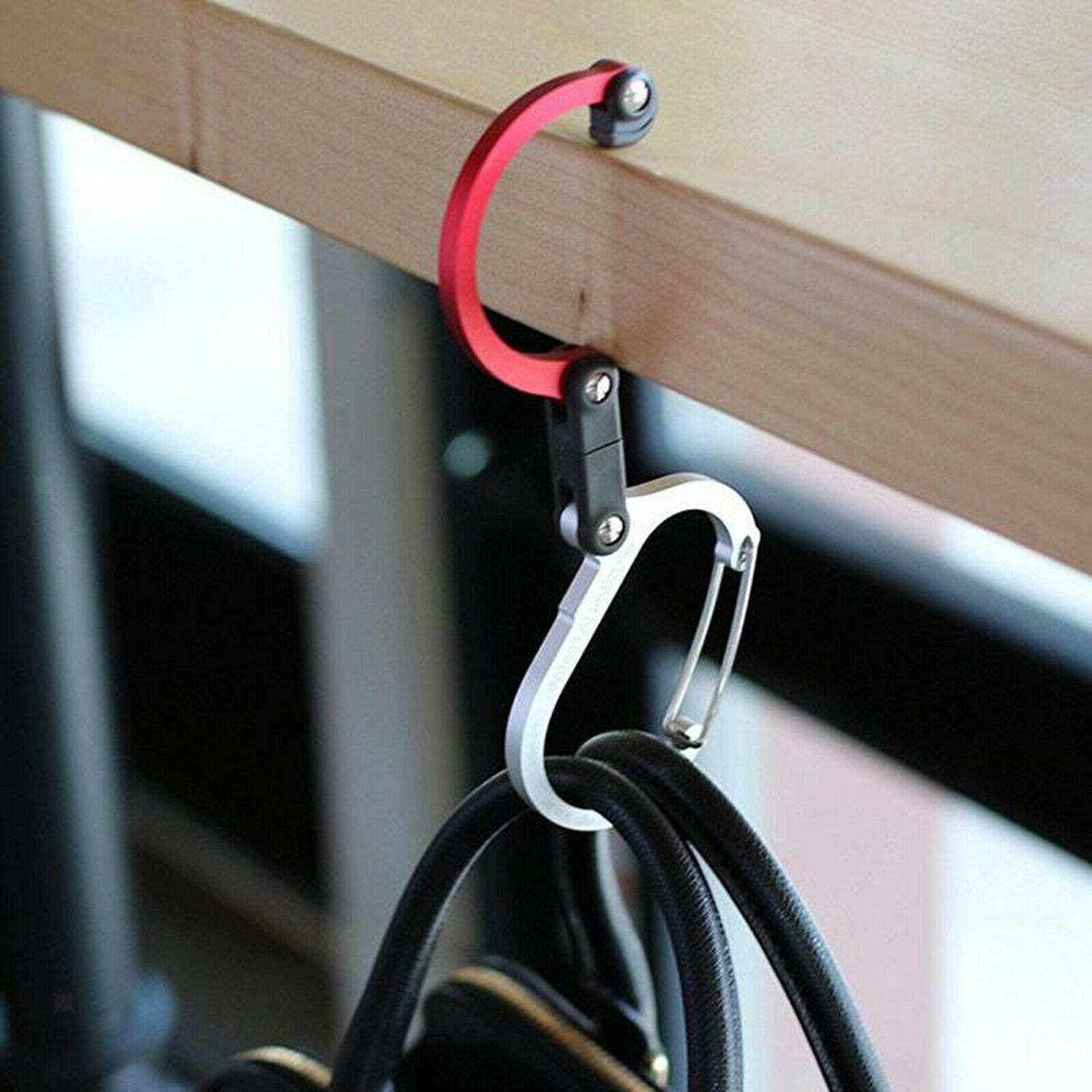 Alloy Carabiner Clip & Hook for Purse Shopping Bag Hanging Lock Buckle Hanger -