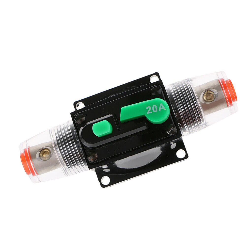 20 Amp Car Stereo Audio Inline Circuit Breaker Manual Reset Water Resistant
