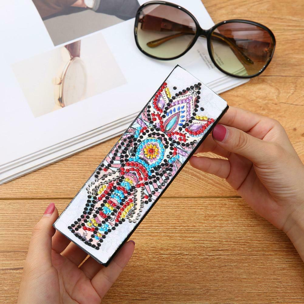 DIY Diamond Painting Sunglasses Case Portable Leather Glasses Storage Box @