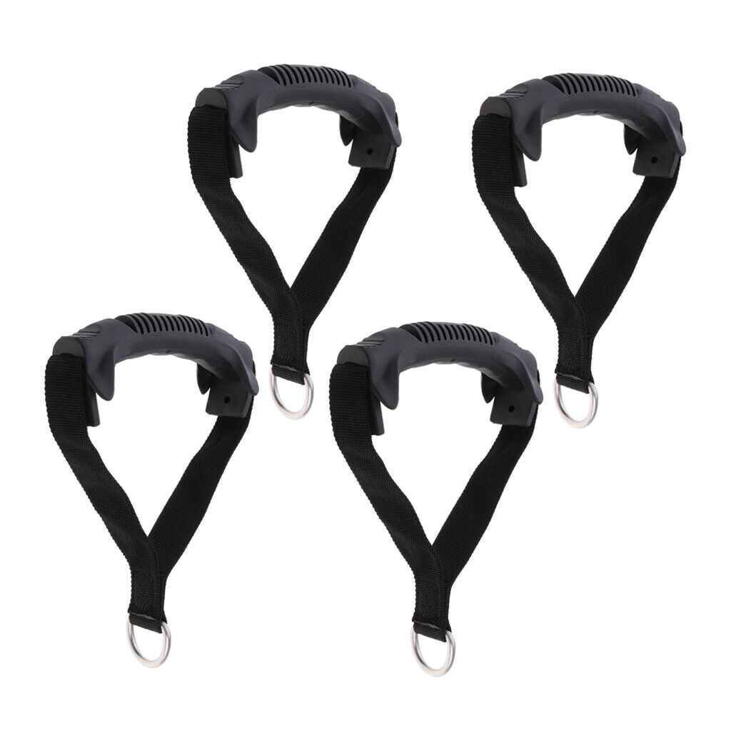 4 Exercise Handles Pull Grips D-Rings Handlebar Gym Workout Tool for Indoor Home