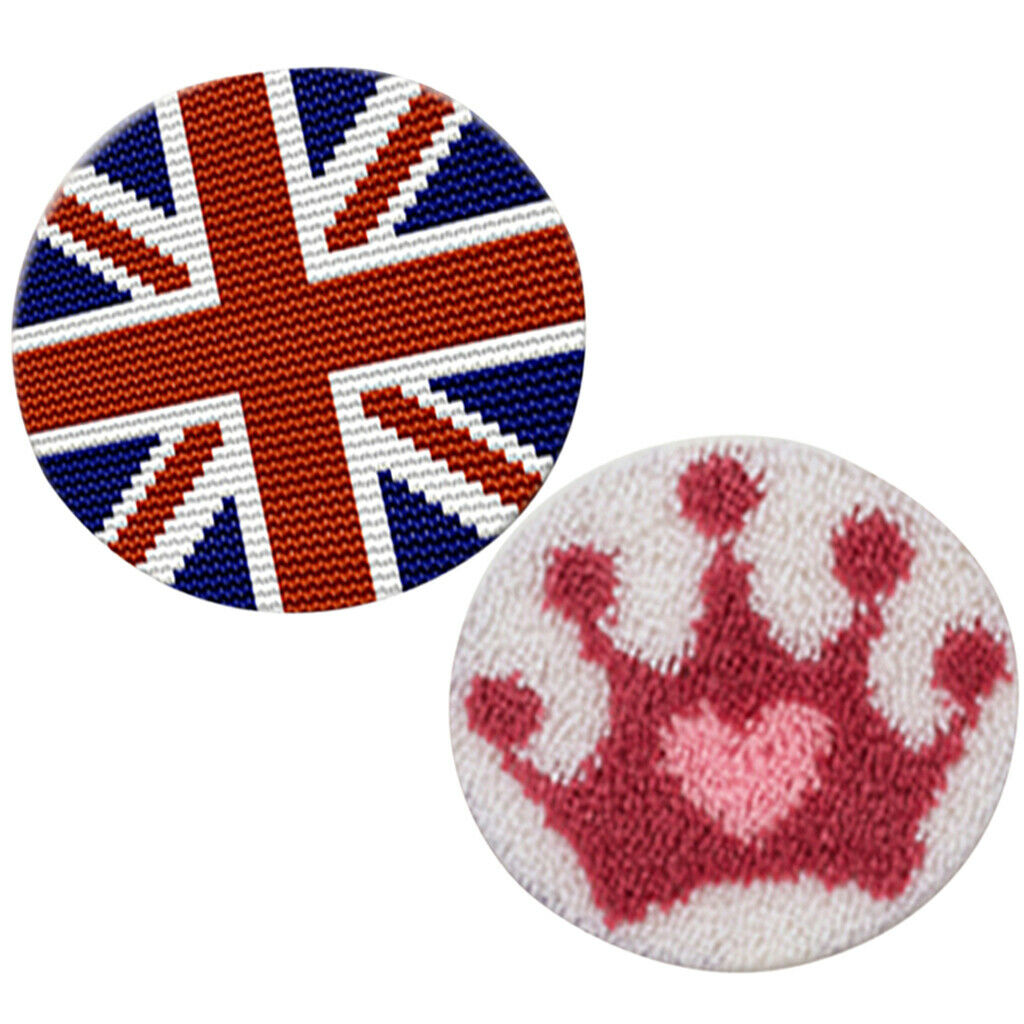 Latch Hook Kits Round Rug Making Package for Beginners Adults - Flag &