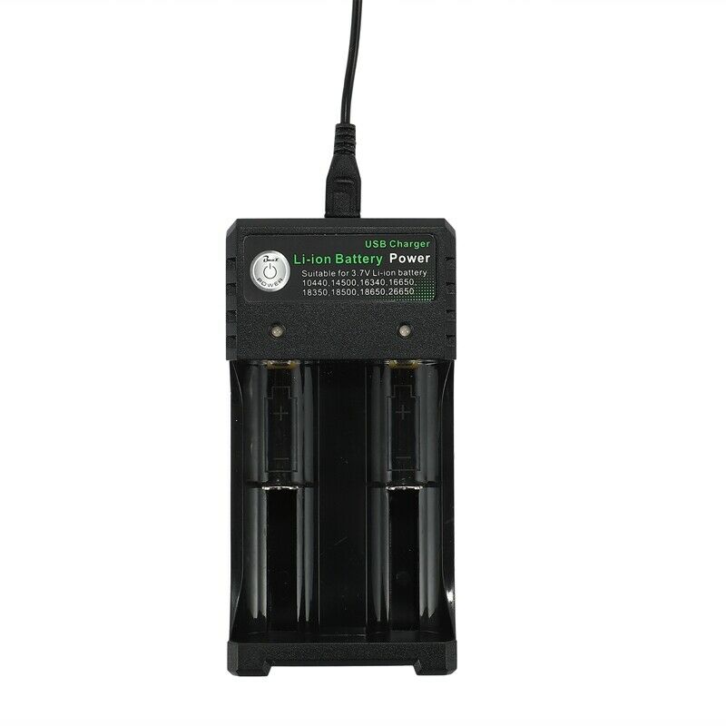 Rechargeable 2-Slot Battery Charger Li-Ion USB Smart Fast Charger For 18350 18X3