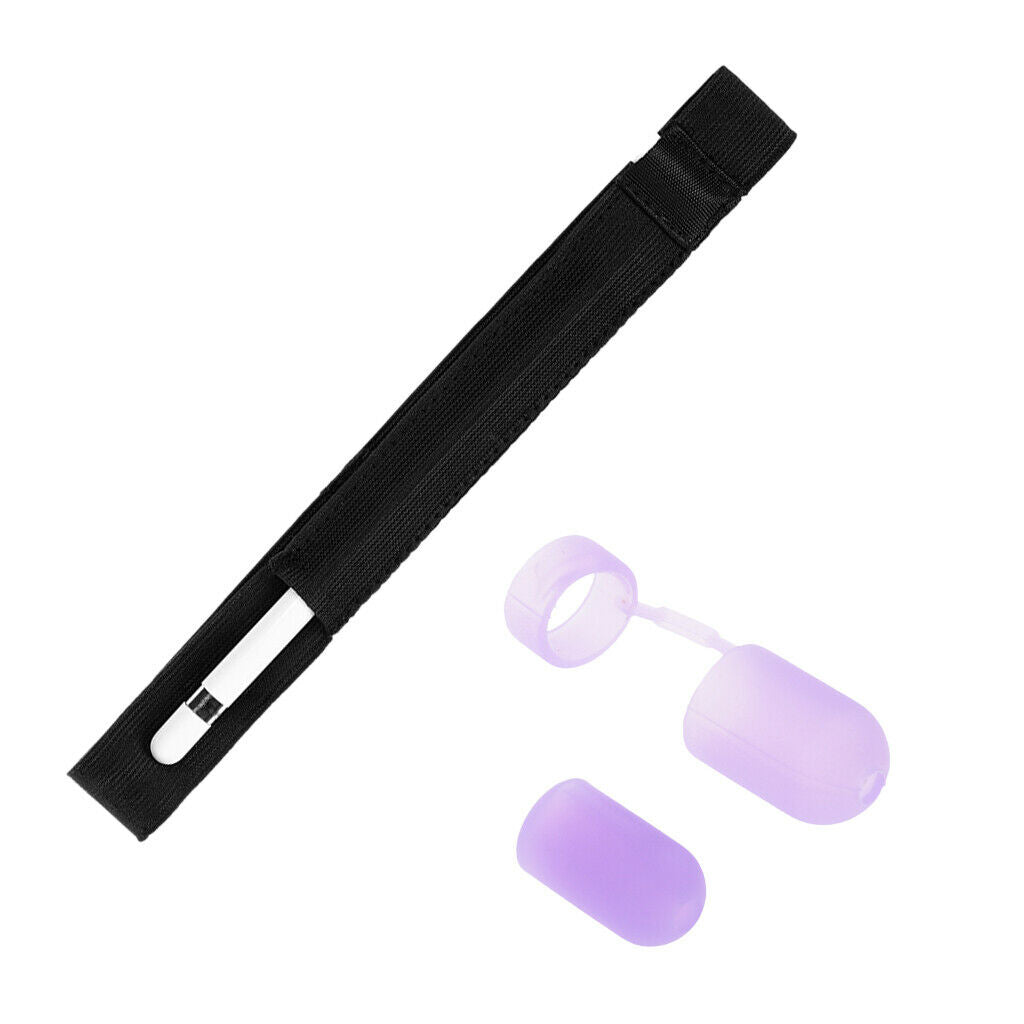 Skin Pencil Holder Bag Made of Rubber Protective Cover with Purple Pencil