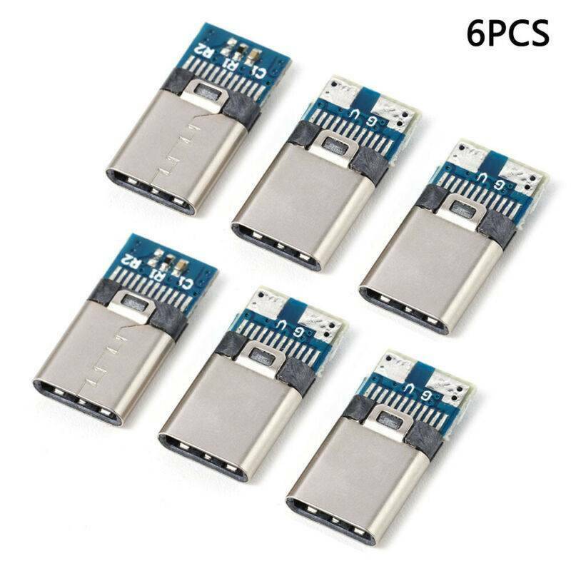 6X USB 3.1 Type C Male Solder Cable Plug Connector Socket Attached PC Board Sets