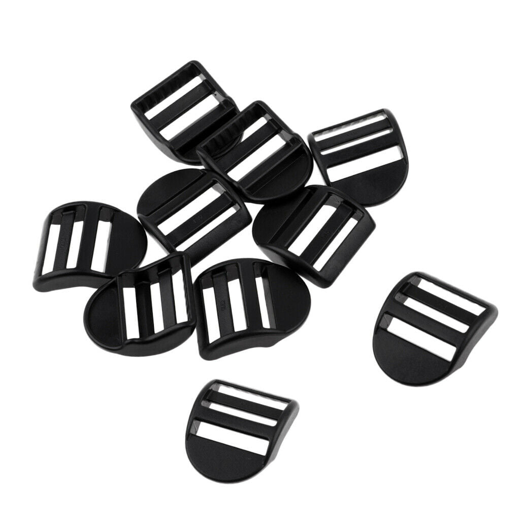 10 X 25mm Plastic Buckles, Webbing Buckle, Black