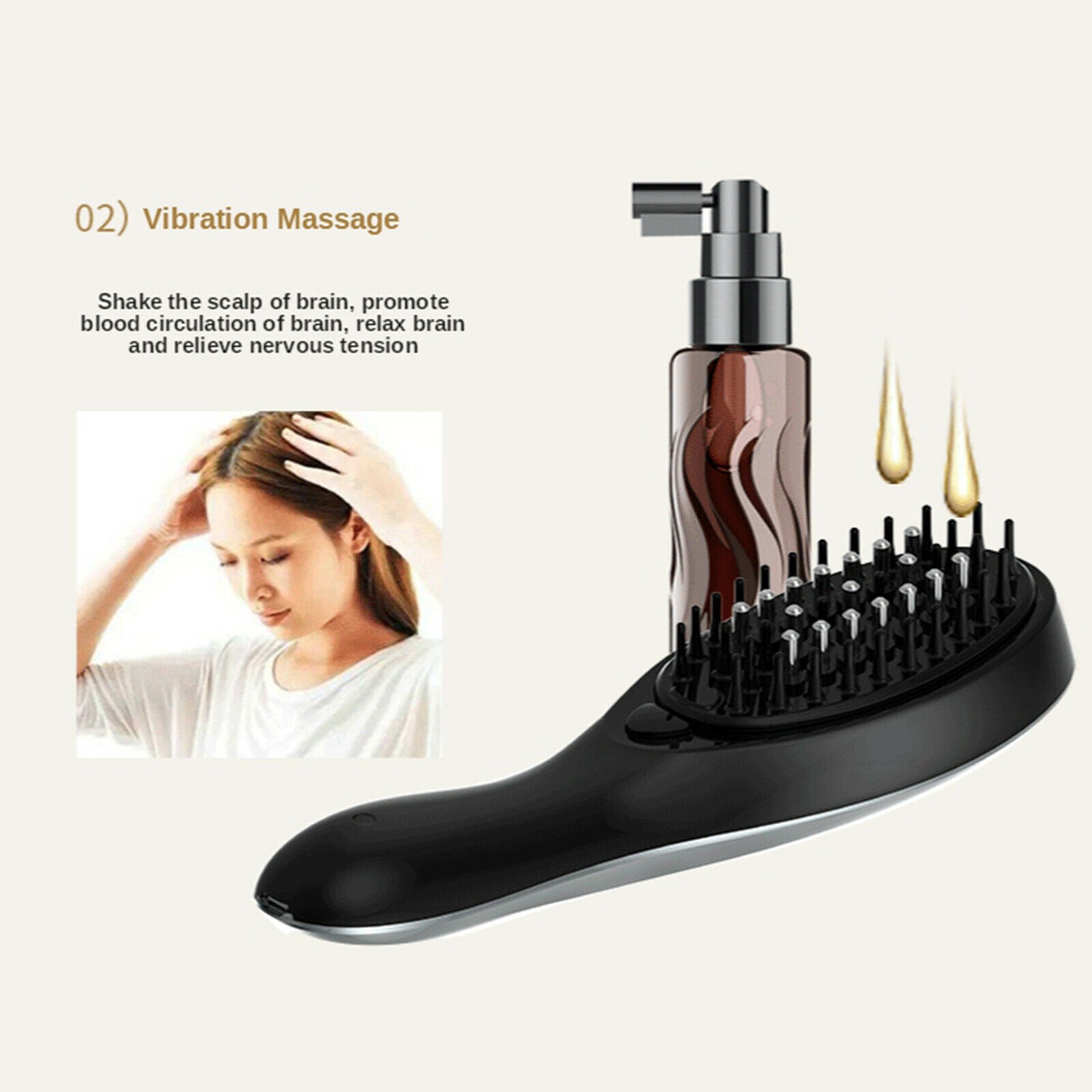 1pc Vibrating Electric Massage Comb Relax Hair Brush Scalp Vibration Massage