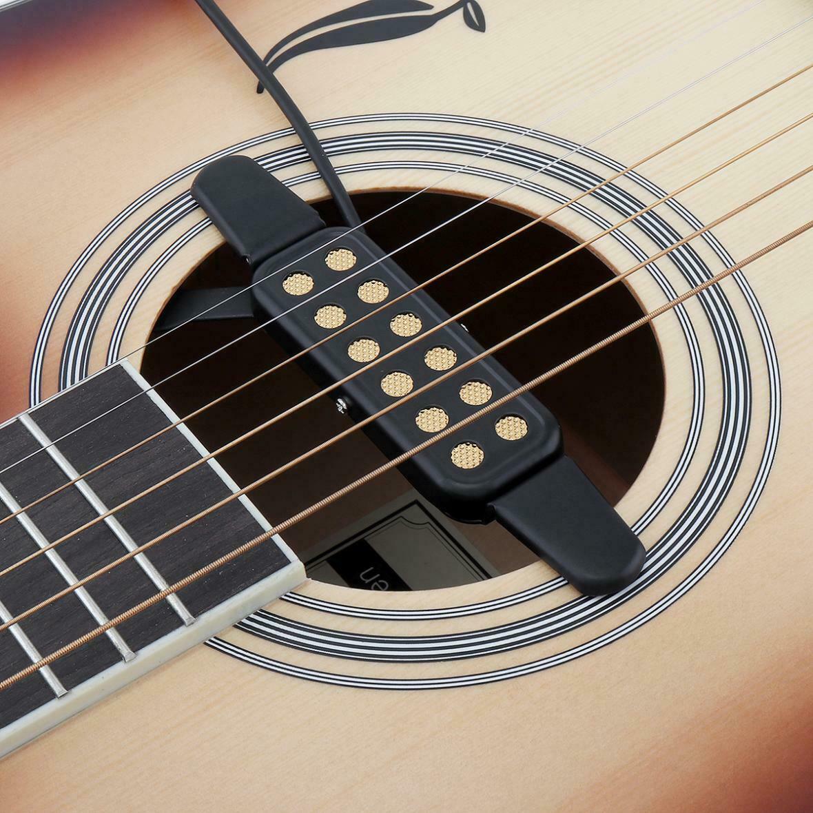 Universal Black Guitar Sound Pickup w/ 2.9m Cable for Acoustic Classical Guitar