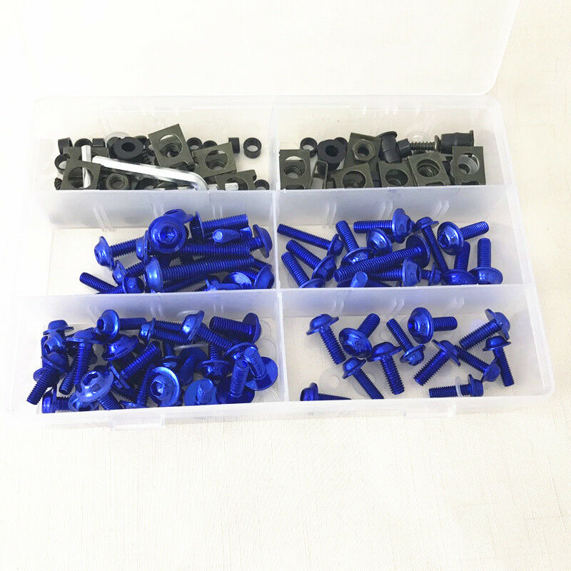 Universal 177 Pcs Fairing Bolt Kit Bodywork Screws Spire Screw Spring Nuts