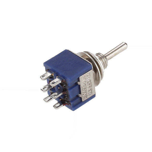2x Blue Toggle Switch Double Pole Double Throw  -ON Guitar Amp 3 Way