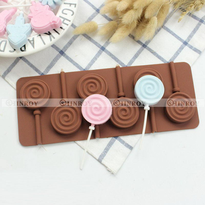 6 Holes Cake Mold Soap Mold Silicone Mould For Candy Chocolate Lollipop NEW