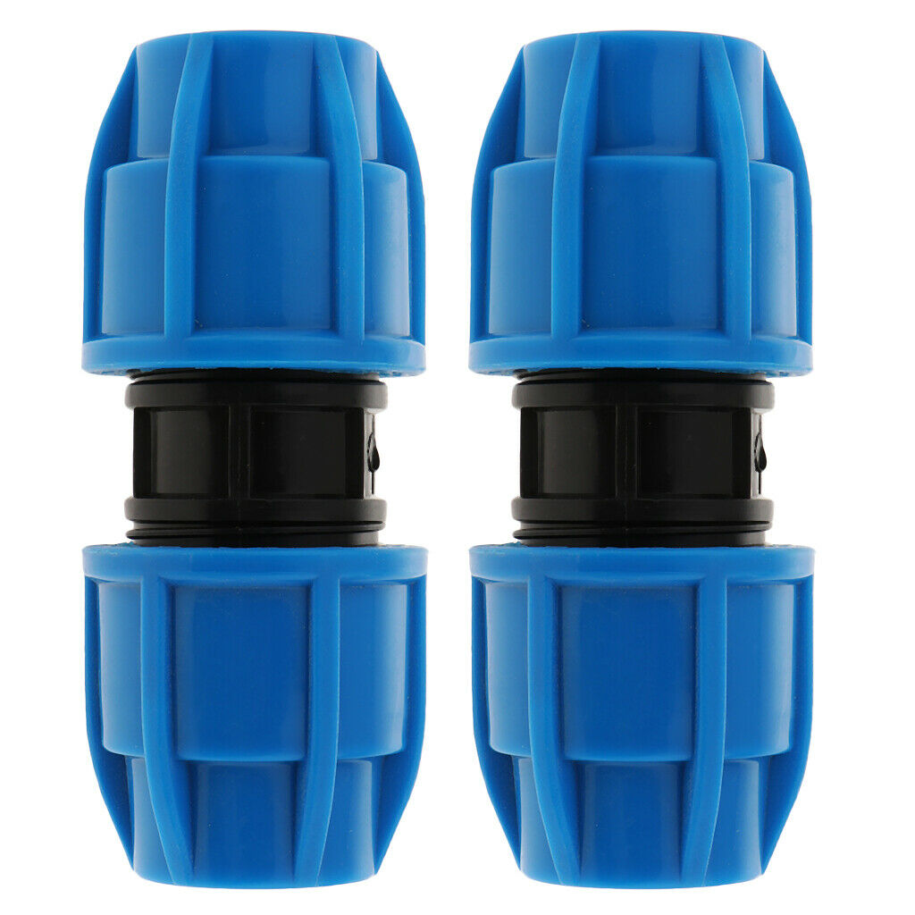2Pcs PE Straight Union Garden Hose PE Connector Heavy Duty Water Hose Fittings
