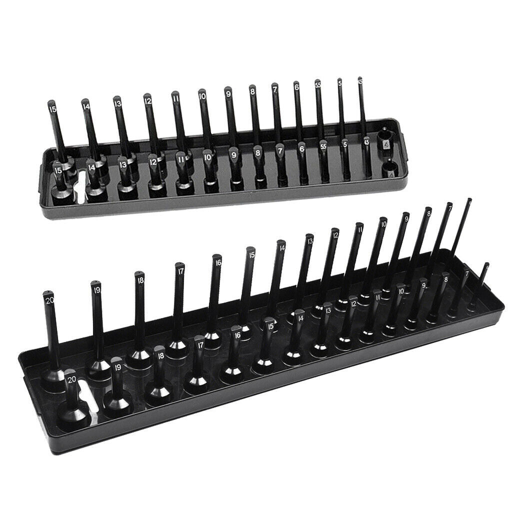 2 Pieces Plastic Socket Holder, Metric / Inch Plastic Sleeve, Multifunctional