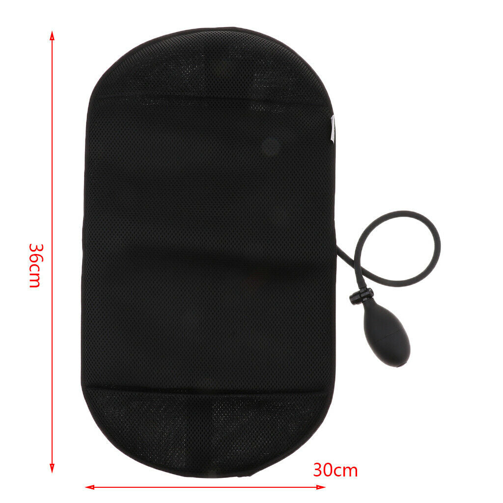 Portable Inflatable Lumbar Support Pillow Back Massage Pillow Travel Black