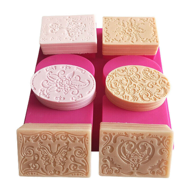 6 Cavity Rectangle Oval Silicone Soap Mold Handmade Soap Making CraftsB HoJ Tt