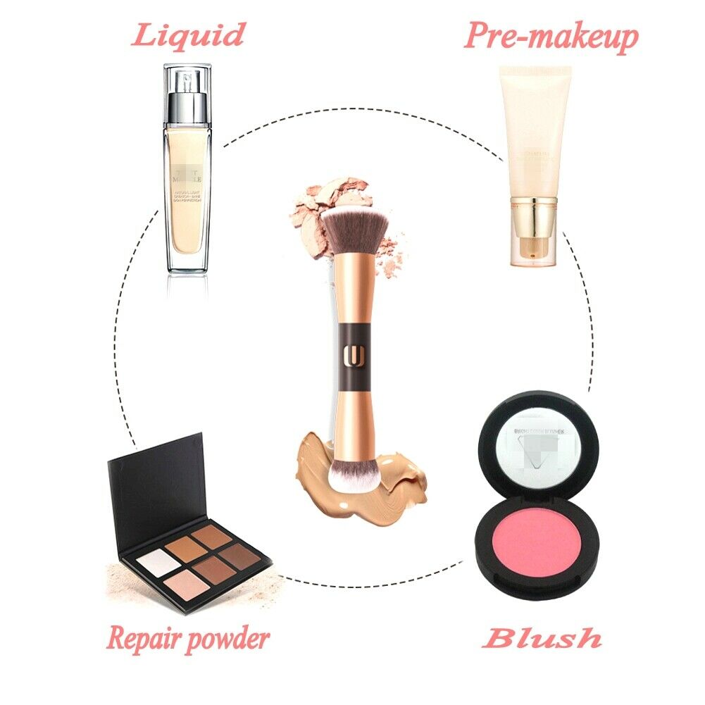 Double-headed portable makeup brush large powder brush loose powder blush brush