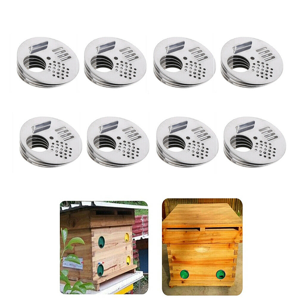 40pcs Stainless Steel Rotating Bee Hive Entrance Entry Gate Beekeepers Tool