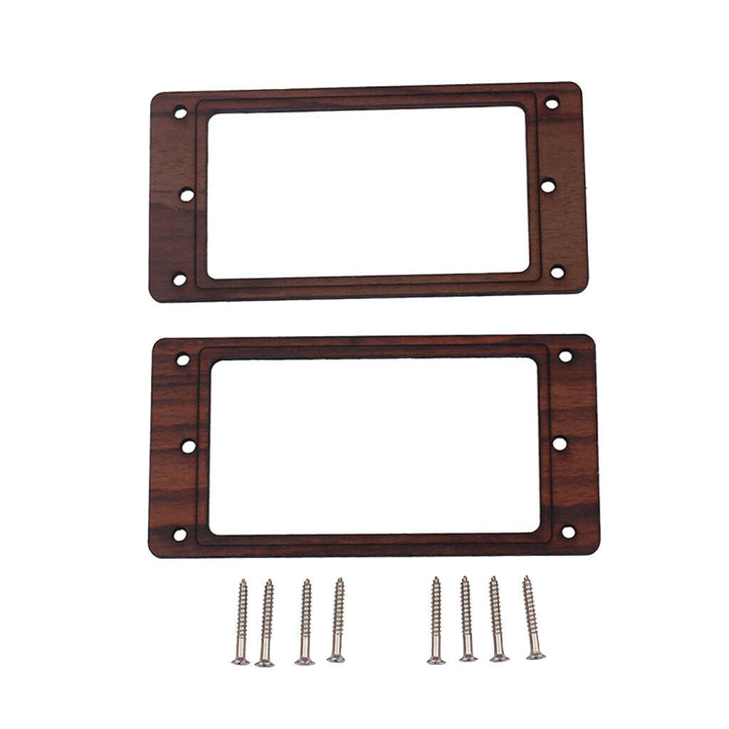 2x Rosewood Humbucker Pickup Mounting Ring Frame w/ Screws for Guitar Parts