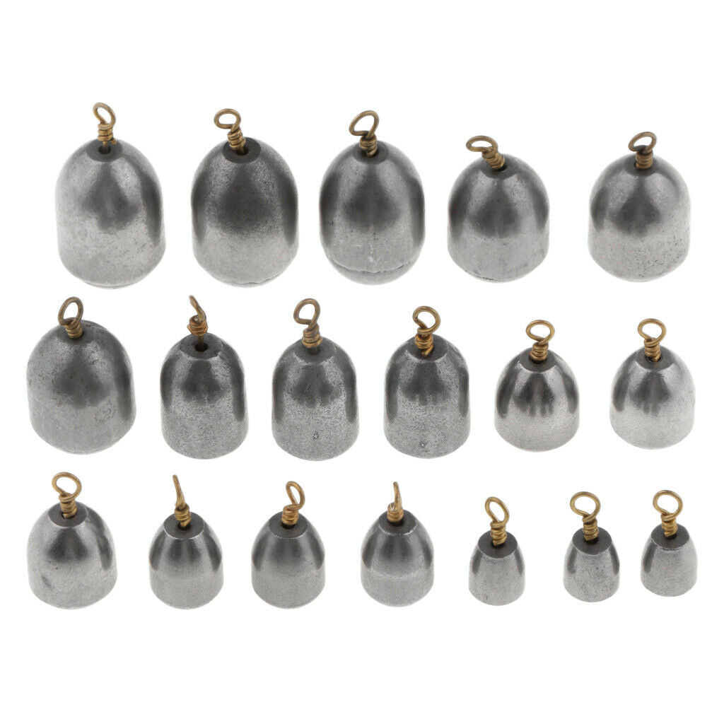 18pcs Iron Sinker Rig Fishing Weights Drop Shot Fishing Accessories 6 Sizes