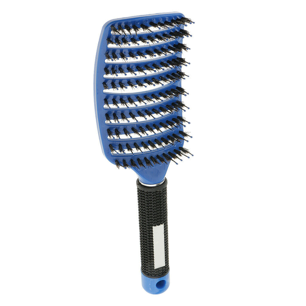 Comfortable Paddle Detangling Hair Brush Curved Vented Pins Comb Massager