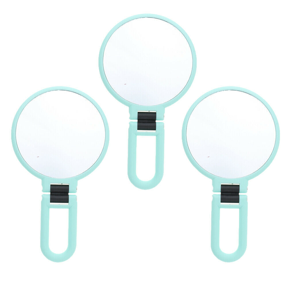 3Pcs Folding Handheld Double Sided Mirror Makeup 2X/3X/15X Magnifying Mirror
